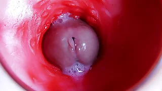 A huge cock inside a soaked hole spews surface-active agent and will presently fill with milk